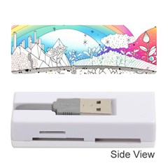 Rainbow Fun Cute Minimal Doodle Drawing Memory Card Reader (stick)