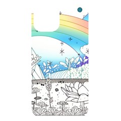 Rainbow Fun Cute Minimal Doodle Drawing Iphone 14 Black Uv Print Case