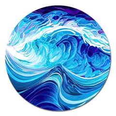 Tsunami Waves Ocean Sea Nautical Nature Water Magnet 5  (round)