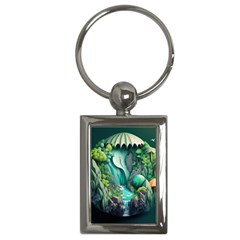 Waterfall Jungle Nature Paper Craft Trees Tropical Key Chain (rectangle) by Ravend