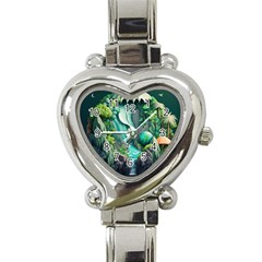 Waterfall Jungle Nature Paper Craft Trees Tropical Heart Italian Charm Watch by Ravend