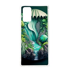 Waterfall Jungle Nature Paper Craft Trees Tropical Samsung Galaxy Note 20 Tpu Uv Case by Ravend