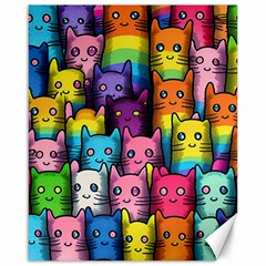 Cats Rainbow Pattern Colorful Feline Pets Canvas 16  X 20  by Ravend