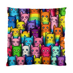 Cats Rainbow Pattern Colorful Feline Pets Standard Cushion Case (two Sides)