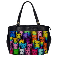 Cats Rainbow Pattern Colorful Feline Pets Oversize Office Handbag