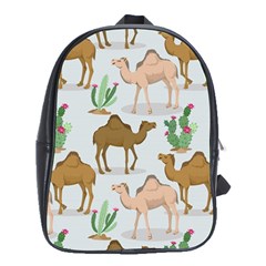 Camels-cactus-desert-pattern School Bag (xl) by Salman4z