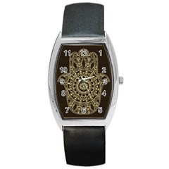 Hamsa-hand-drawn-symbol-with-flower-decorative-pattern Barrel Style Metal Watch by Salman4z