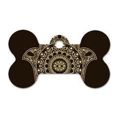 Hamsa-hand-drawn-symbol-with-flower-decorative-pattern Dog Tag Bone (one Side)