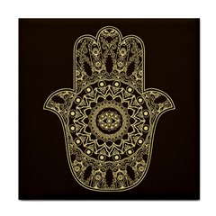 Hamsa-hand-drawn-symbol-with-flower-decorative-pattern Face Towel by Salman4z