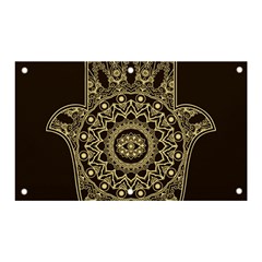 Hamsa-hand-drawn-symbol-with-flower-decorative-pattern Banner And Sign 5  X 3  by Salman4z