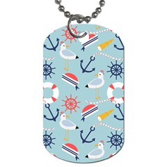 Nautical-marine-symbols-seamless-pattern Dog Tag (Two Sides)