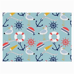 Nautical-marine-symbols-seamless-pattern Large Glasses Cloth (2 Sides)