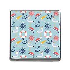 Nautical-marine-symbols-seamless-pattern Memory Card Reader (Square 5 Slot)