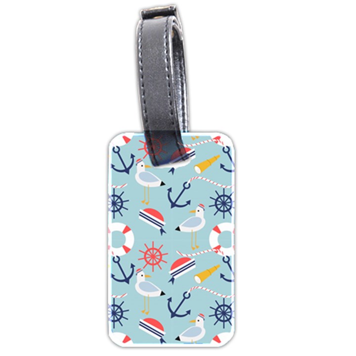 Nautical-marine-symbols-seamless-pattern Luggage Tag (two sides)