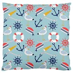 Nautical-marine-symbols-seamless-pattern Standard Premium Plush Fleece Cushion Case (One Side) Front