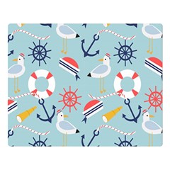 Nautical-marine-symbols-seamless-pattern Premium Plush Fleece Blanket (Large)