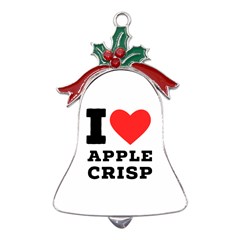 I Love Apple Crisp Metal Holly Leaf Bell Ornament by ilovewhateva
