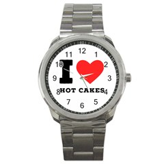 I Love Hot Cakes Sport Metal Watch by ilovewhateva