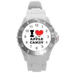 I Love Apple Candy Round Plastic Sport Watch (l) by ilovewhateva