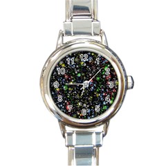 Illustration Universe Star Planet Round Italian Charm Watch by danenraven