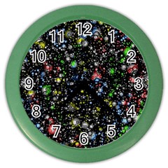 Illustration Universe Star Planet Color Wall Clock by danenraven