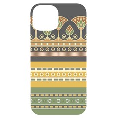 Seamless-pattern-egyptian-ornament-with-lotus-flower Iphone 14 Black Uv Print Case by Salman4z