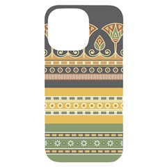 Seamless-pattern-egyptian-ornament-with-lotus-flower Iphone 14 Pro Max Black Uv Print Case by Salman4z