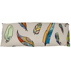 Vector-boho-doodle-feathers-seamless-pattern-illustration Body Pillow Case Dakimakura (two Sides) by Salman4z