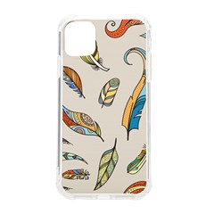 Vector-boho-doodle-feathers-seamless-pattern-illustration Iphone 11 Tpu Uv Print Case by Salman4z