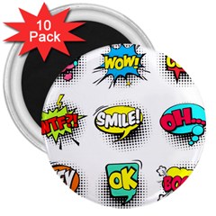 Set-colorful-comic-speech-bubbles 3  Magnets (10 Pack)  by Salman4z