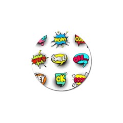 Set-colorful-comic-speech-bubbles Golf Ball Marker by Salman4z