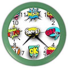 Set-colorful-comic-speech-bubbles Color Wall Clock by Salman4z