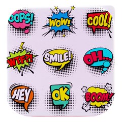 Set-colorful-comic-speech-bubbles Stacked Food Storage Container by Salman4z