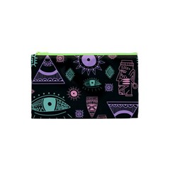 Vintage-seamless-pattern-with-tribal-art-african-style-drawing Cosmetic Bag (xs) by Salman4z