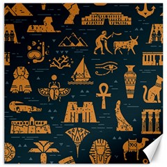 Dark-seamless-pattern-symbols-landmarks-signs-egypt Canvas 16  X 16  by Salman4z