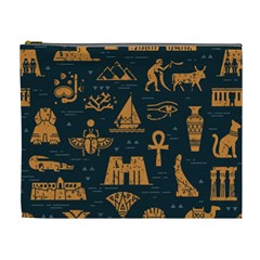 Dark-seamless-pattern-symbols-landmarks-signs-egypt Cosmetic Bag (xl) by Salman4z