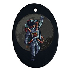 Illustration-drunk-astronaut Oval Ornament (two Sides) by Salman4z