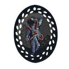 Illustration-drunk-astronaut Oval Filigree Ornament (two Sides) by Salman4z