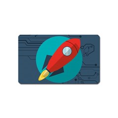 Rocket-with-science-related-icons-image Magnet (name Card) by Salman4z