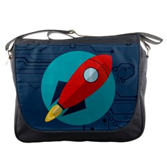 Rocket-with-science-related-icons-image Messenger Bag by Salman4z