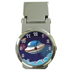 Ufo-alien-spaceship-galaxy Money Clip Watches by Salman4z