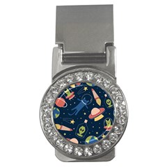 Seamless-pattern-with-funny-aliens-cat-galaxy Money Clips (cz)  by Salman4z