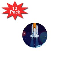 Spaceship-milkyway-galaxy 1  Mini Buttons (10 Pack)  by Salman4z