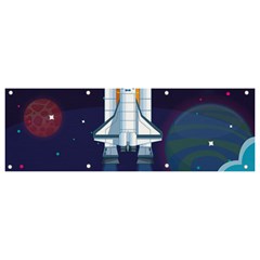 Spaceship-milkyway-galaxy Banner And Sign 9  X 3  by Salman4z