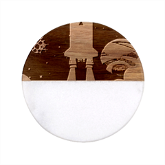 Spaceship-milkyway-galaxy Classic Marble Wood Coaster (round)  by Salman4z