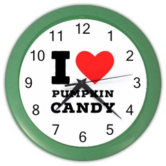 I Love Pumpkin Candy Color Wall Clock by ilovewhateva