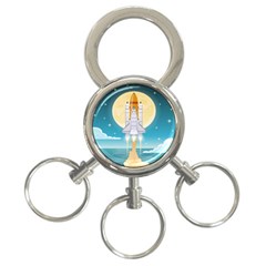 Space-exploration-illustration 3-ring Key Chain by Salman4z