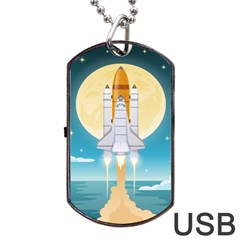 Space-exploration-illustration Dog Tag Usb Flash (two Sides) by Salman4z