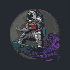 Illustration-astronaut-cosmonaut-paying-skateboard-sport-space-with-astronaut-suit Play Mat (square) by Salman4z