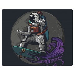 Illustration-astronaut-cosmonaut-paying-skateboard-sport-space-with-astronaut-suit Premium Plush Fleece Blanket (medium) by Salman4z